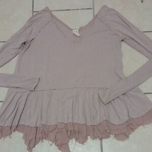 WE THE FREE Womens Size  S Mauve Layered V-Neck Top